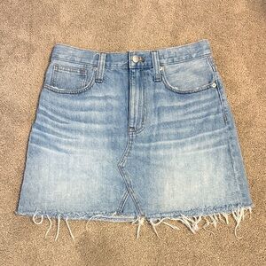 Madewell Denim Frayed Hem Skirt